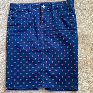 polka dot pencil skirt